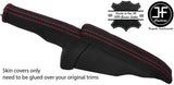 RED STITCHING HANDBRAKE TRIM REAL NAPPA LEATHER COVERS FITS AUDI R8 2007-2014