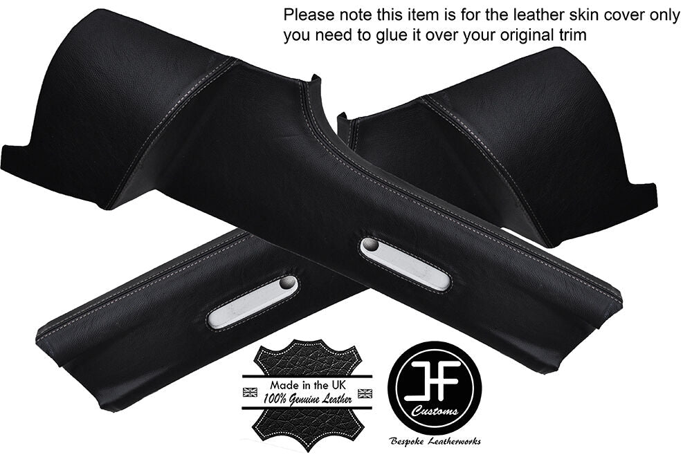 GREY STITCH 2X B POST PILLAR LEATHER COVERS FITS VW VOLKSWAGEN CADDY MK3 05-15