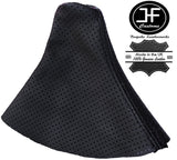 BLACK STITCH MANUAL PERFORATED LEATHER GEAR GAITER FITS AUDI TT COUPE 1998-2006