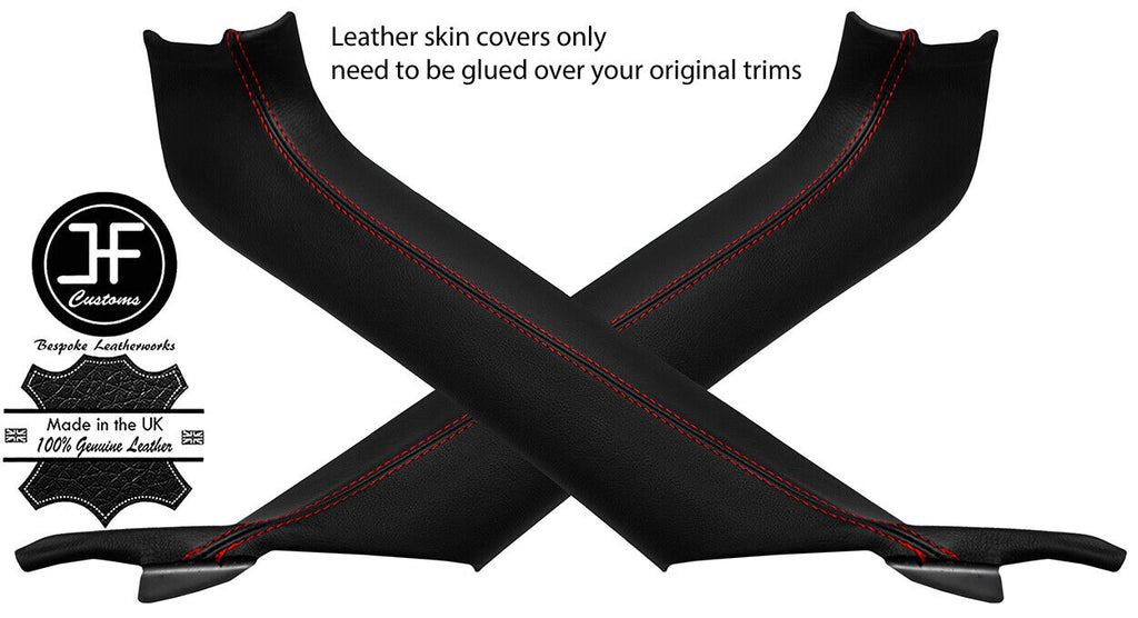 RED STITCH 2X A POST PILLAR LEATHER COVERS FITS TOYOTA MR2 MK3 2000-2007