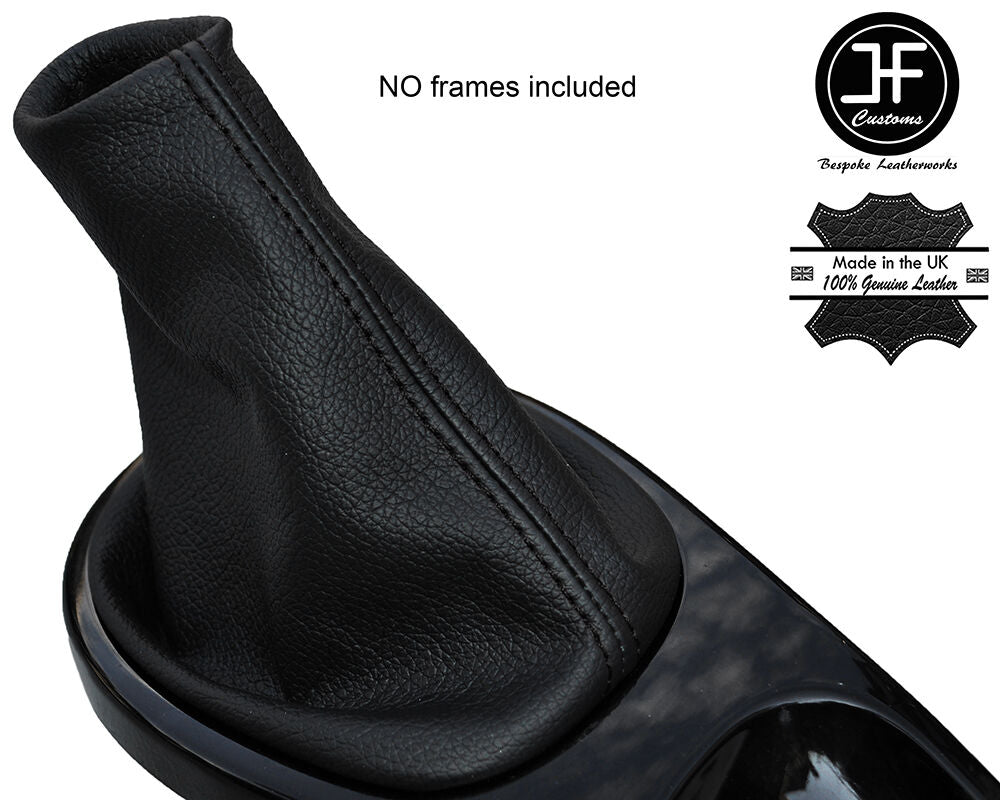 BLACK STITCHING MANUAL LEATHER GEAR GAITER FITS DACIA DUSTER 2010-2015