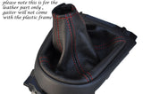 RED STITCH LEATHER GEAR GAITER FITS MITSUBISHI OUTLANDER 2006-2012 MADE IN UK