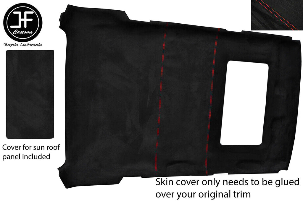 RED STITCH ROOF HEADLINING LINER LUXE SUEDE COVER FITS RANGE ROVER P38 94-02