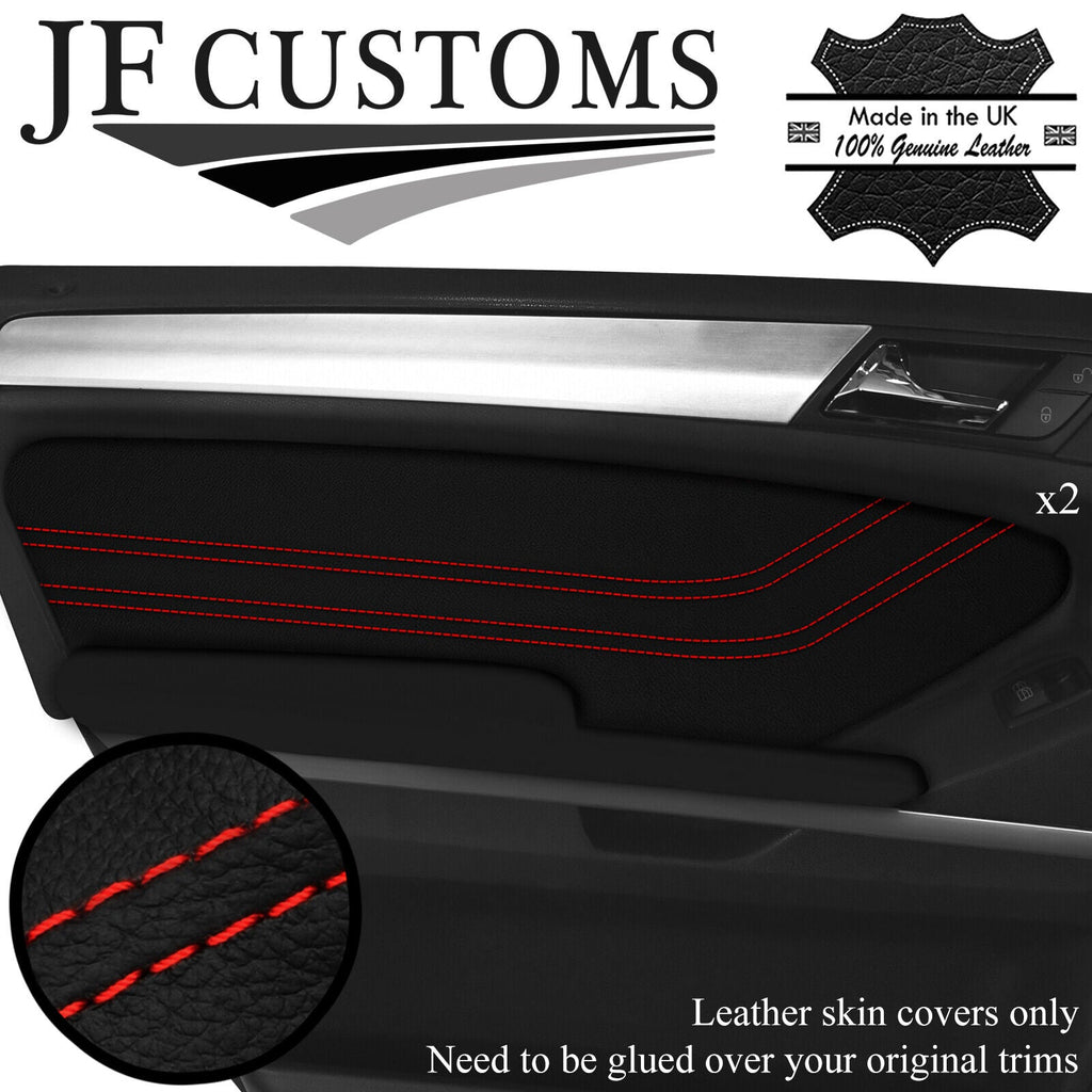 RED STITCH LEATHER 2X FRONT DOOR TRIM COVERS FOR MERCEDES W164 05-11 JF3