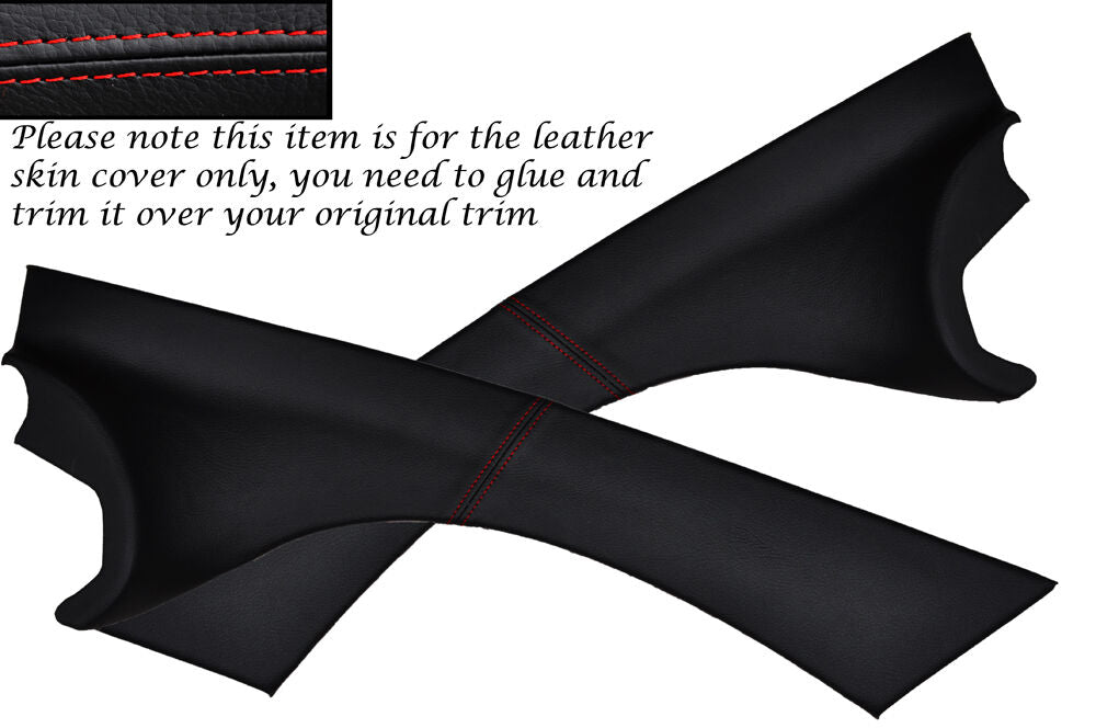 RED STITCH 2X WINDSCREEN A PILLAR LEATHER COVERS FITS MERCEDES SL R230 01-11