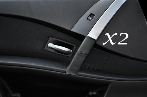 BLACK STITCH FITS BMW 5 SERIES E60 E61 2003-2006 2X FRONT DOOR HANDLE COVERS