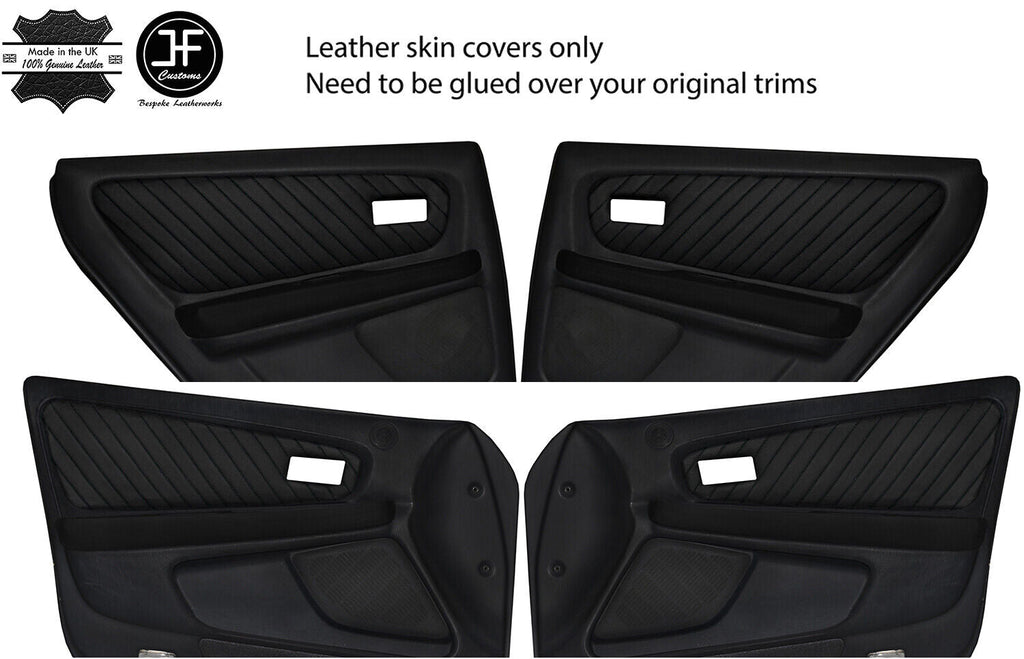 BLACK STITCH 2X FRONT+REAR DOOR CARD TRIM COVERS FOR TOYOTA JZX 100 CHASER JF1
