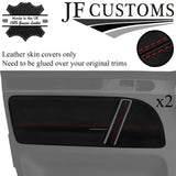 D RED STITCH LEATHER 4X DOOR CARD TRIM + HANDLE COVERS FOR VW TOUAREG 02-11 JF1