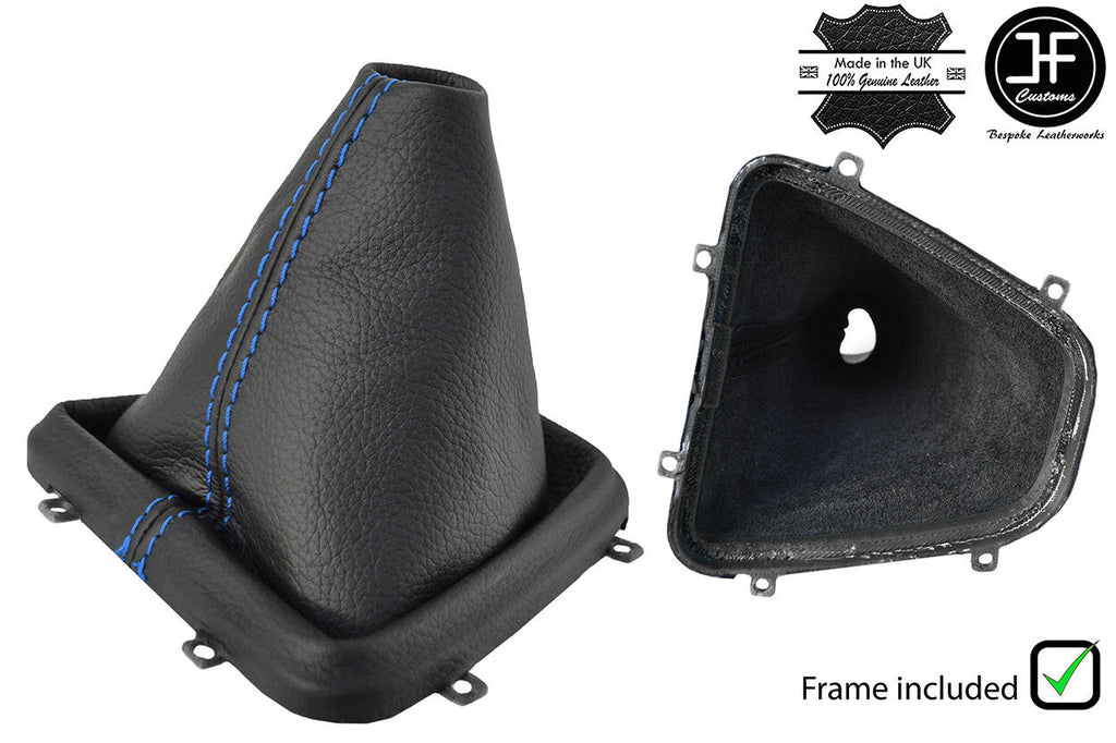 BLUE STITCH LEATHER GEAR GAITER WITH PLASTIC FRAME FOR FREELANDER 2 LR2 06-14