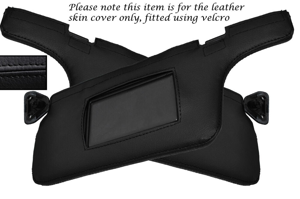 BLACK STITCH 2X SUN VISORS LEATHER SKIN COVERS FITS NISSAN 200SX S15 1999+