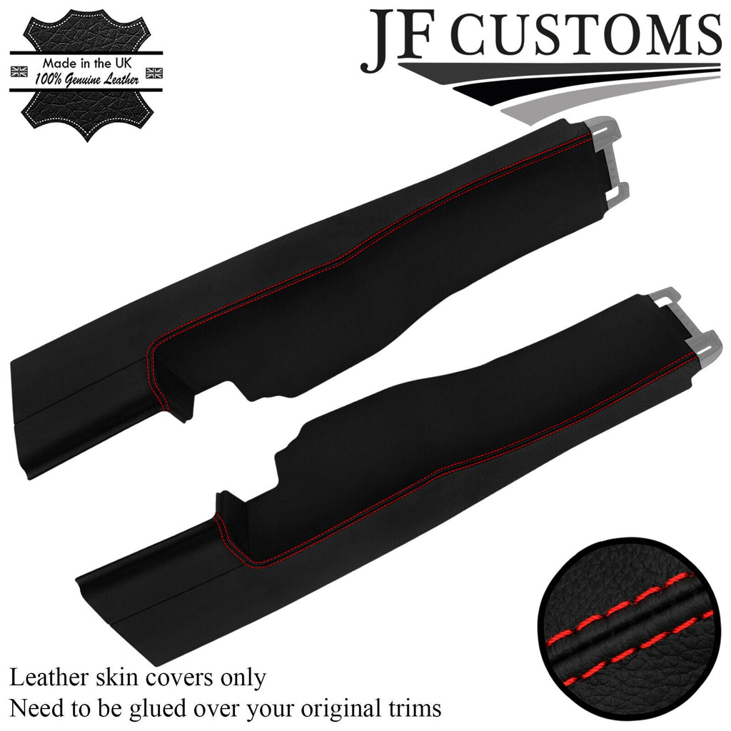 RED STITCH LEATHER 2X LOWER B PILLAR COVER FOR MERCEDES VITO VIANO 14-21