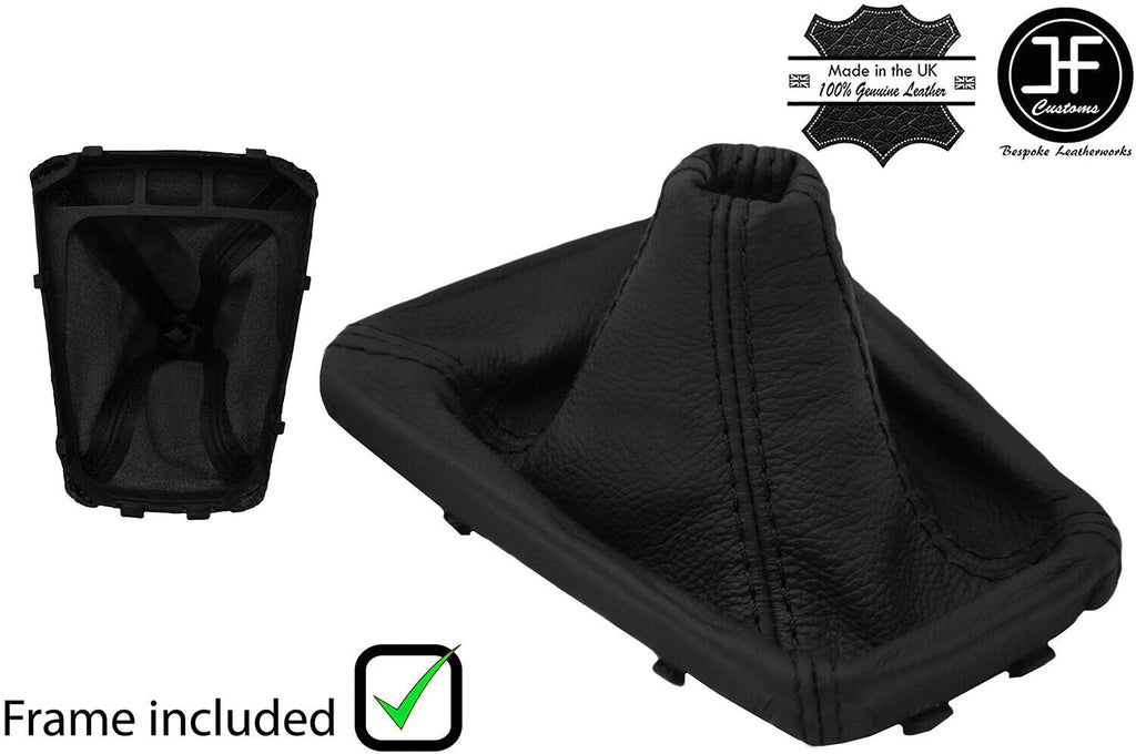 BLACK STITCHING LEATHER GEAR GAITER + PLASTIC FRAME FITS FORD FOCUS 2018-2020