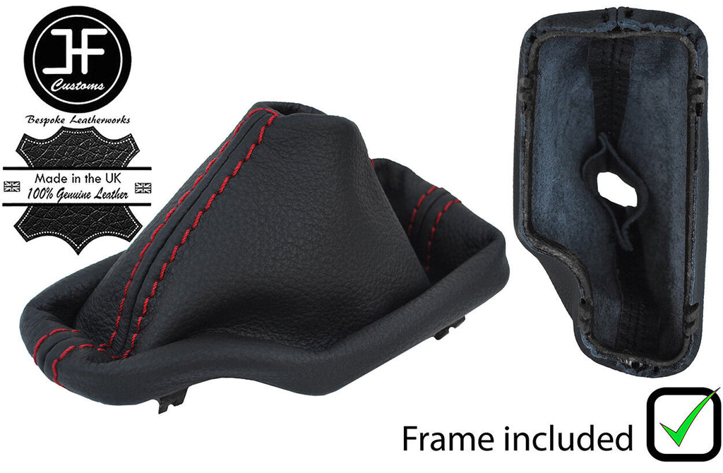 RED STITCH LEATHER AUTOMATIC GEAR GAITER WITH PLASTIC FRAME FOR BMW E46 99-05
