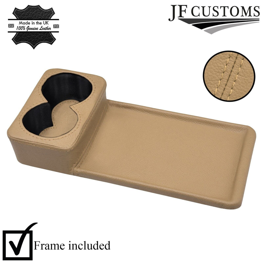 CREAM LEATHER COVERED CONSOLE CUP HOLDER TRIM FITS MERCEDES W126 S CLASS 79-91