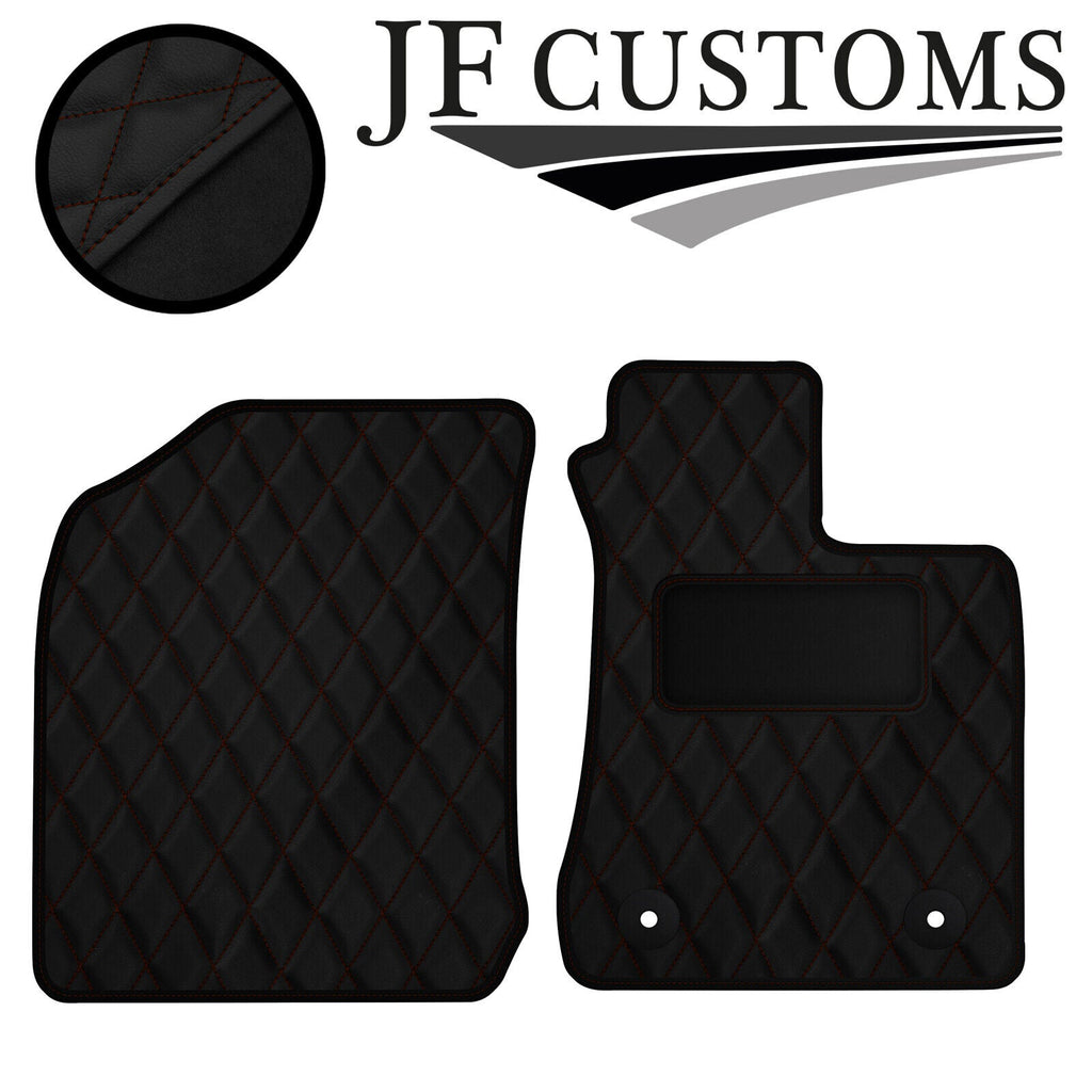 BROWN DIAMOND STITCH VINYL 2X TAILORED FLOOR CARPET FOR TOYOTA HILUX 11-17 JF1