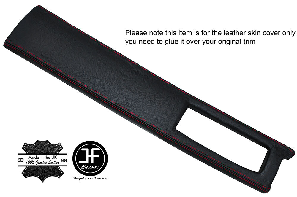 RED STITCH DASH DASHBOARD POD LEATHER COVER FITS FORD MUSTANG 87-93 CUSTOM NEW