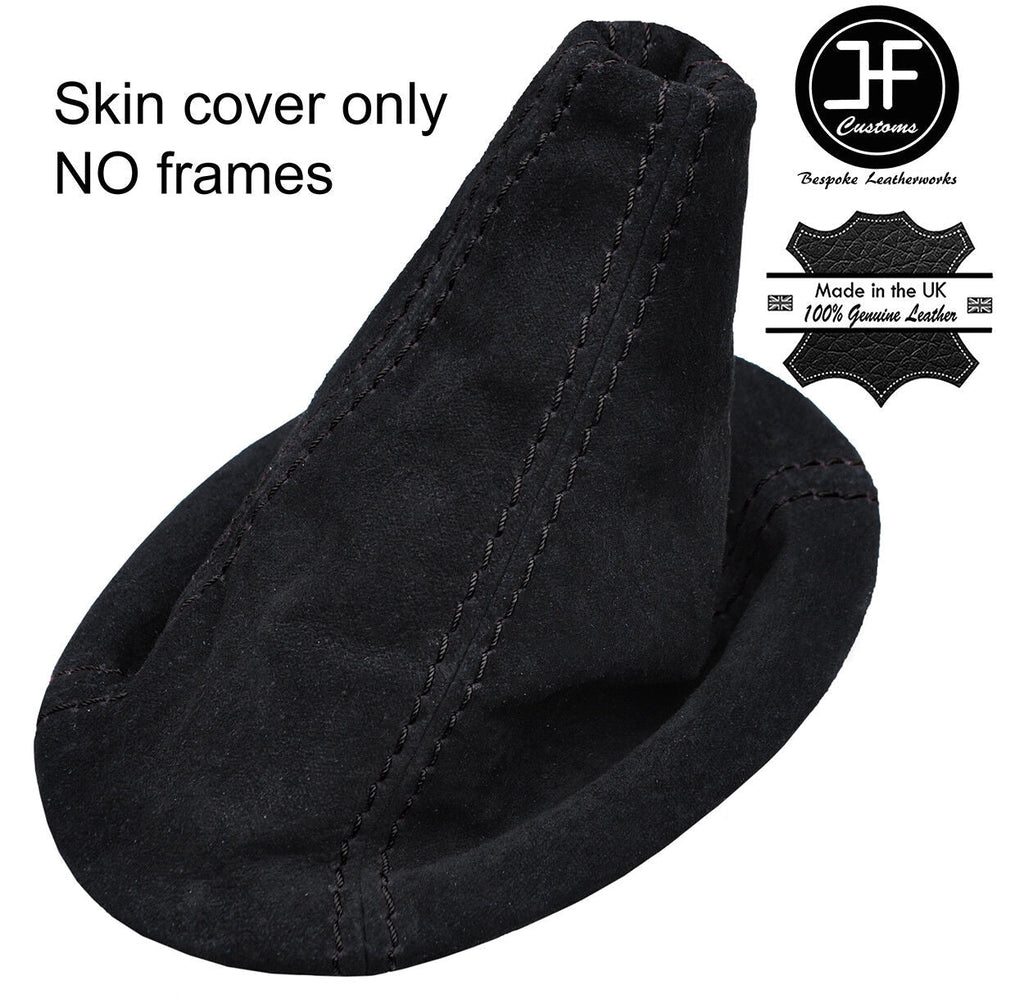 BLACK STITCHING REAL SUEDE MANUAL GEAR GAITER FITS KIA PICANTO ZAPP 2004-2010