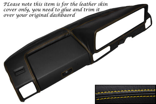 YELLOW STITCH DASH DASHBOARD LEATHER SKIN COVER FITS VW GOLF MK1 JETTA 1974-1983