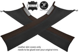 BLACK & BROWN REAL LEATHER 2X A PILLAR COVERS FOR VW T5 TRANSPORTER CARAVELLE