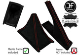 RED STICH SUEDE GEAR GAITER WITH FRAME+HANDBRAKE GAITER FOR HONDA CIVIC 88-95
