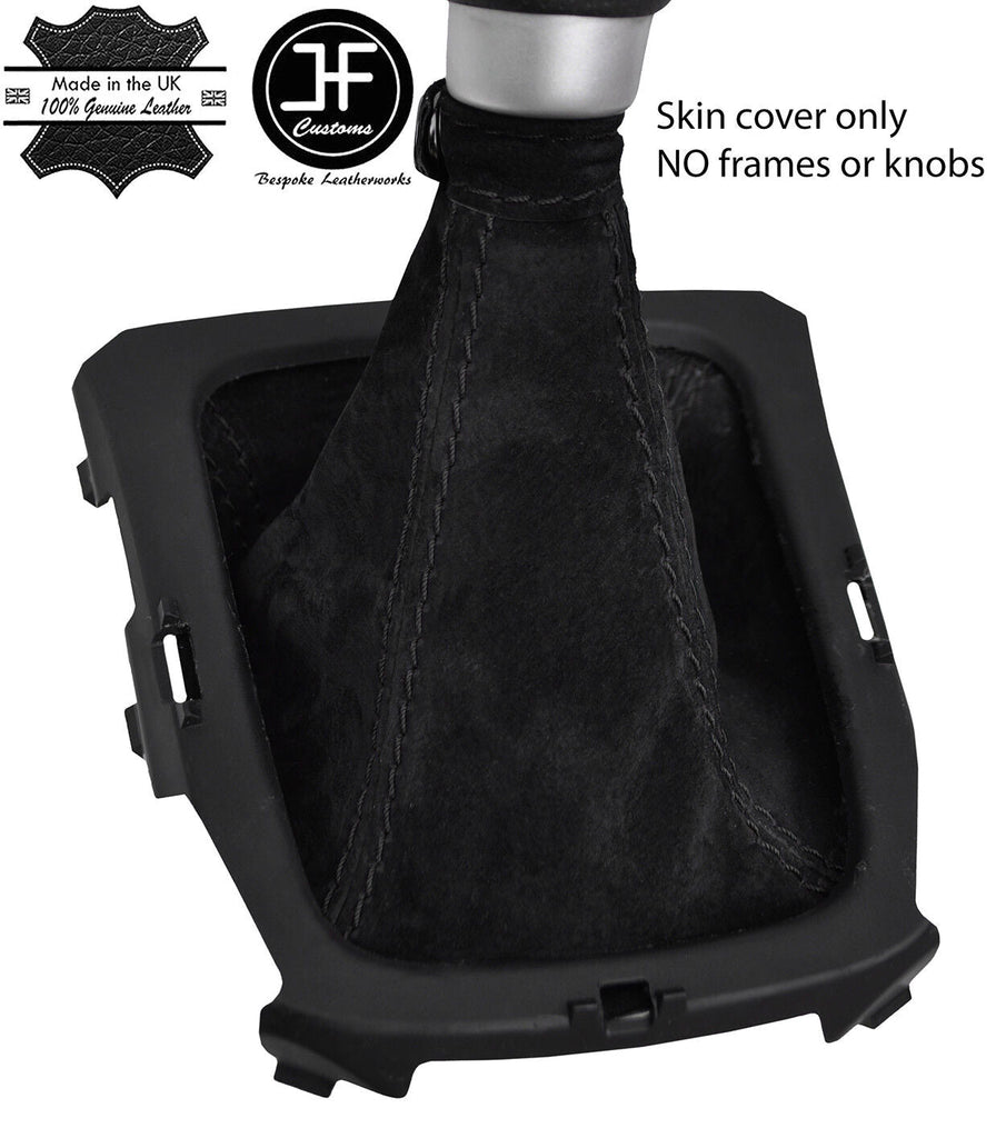 BLACK STITCH REAL SUEDE MANUAL GEAR GAITER FITS SUZUKI VITARA MK4 2015-2018