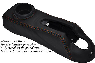 ORANGE STITCH FITS BMW MINI ONE COOPER S R50 R53 01-06 CENTRE CONSOLE LTHR COVER