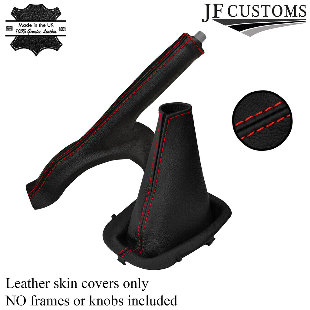 RED STITCHING LEATHER GAITER SET FITS TOYOTA AYGO 2014-2018 CUSTOM NEW