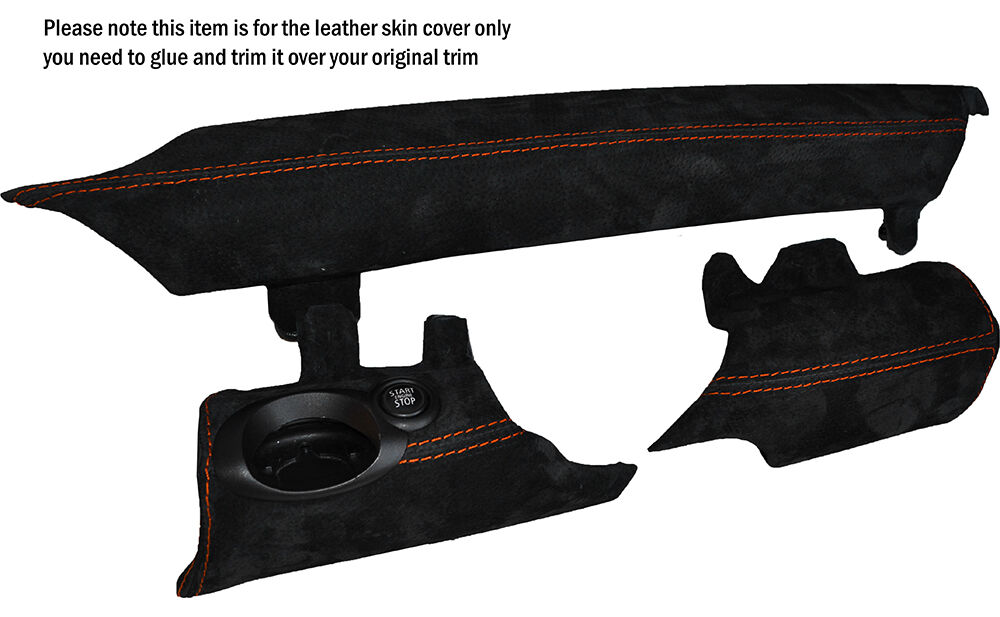 ORANGE STITCH 3 PIECE LOWER DASH TRIM SUEDE SKIN COVERS FITS BMW MINI R56 07-14