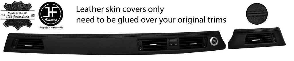 BLACK STITCH DASH DASHBOARD VENT TRIM LEATHER COVERS FOR BMW 3 E90 E91 E92 E93