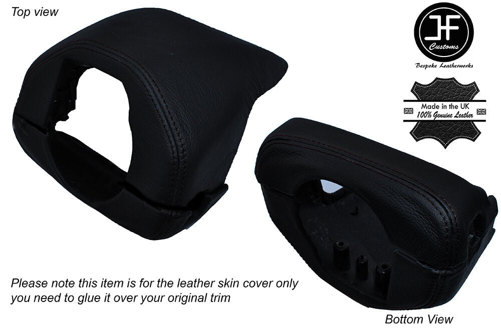 BLACK STITCH STEERING SHROUD COLUMN LEATHER COVER FITS HONDA S2000 1999-2009