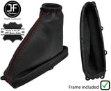 RED STITCH LEATHER HANDBRAKE+PLASTIC FRAME FITS FORD ESCORT MK6 MK7 96-04