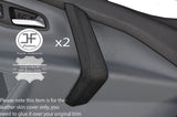 BLACK STITCH 2X FRONT DOOR HANDLE SKIN COVERS FITS FORD TRANSIT CUSTOM 2014+