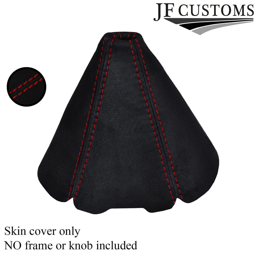 RED STITCH STITCH FITS MAZDA RX8 BLACK REAL SUEDE GEAR GAITER GAITOR CUSTOM NEW