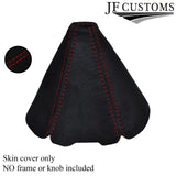 RED STITCH STITCH FITS MAZDA RX8 BLACK REAL SUEDE GEAR GAITER GAITOR CUSTOM NEW
