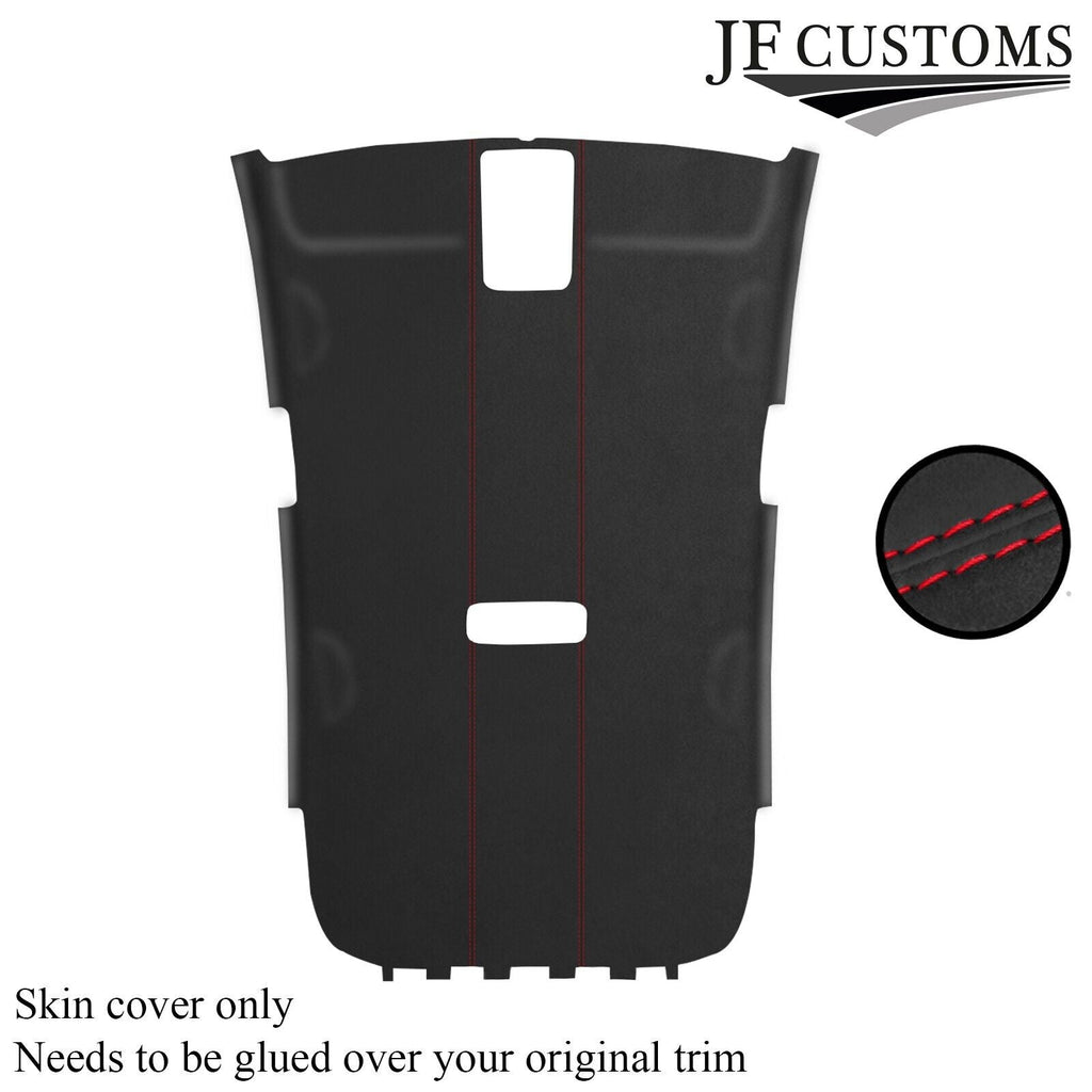 RED STITCH DARK GREY LUXE SUEDE HEADLINER COVER FITS VW GOLF MK6 2008-2013