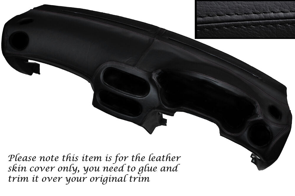 BLACK STITCH DASH DASHBOARD LEATHER SKIN COVER FITS HONDA CRX DEL SOL 92-97