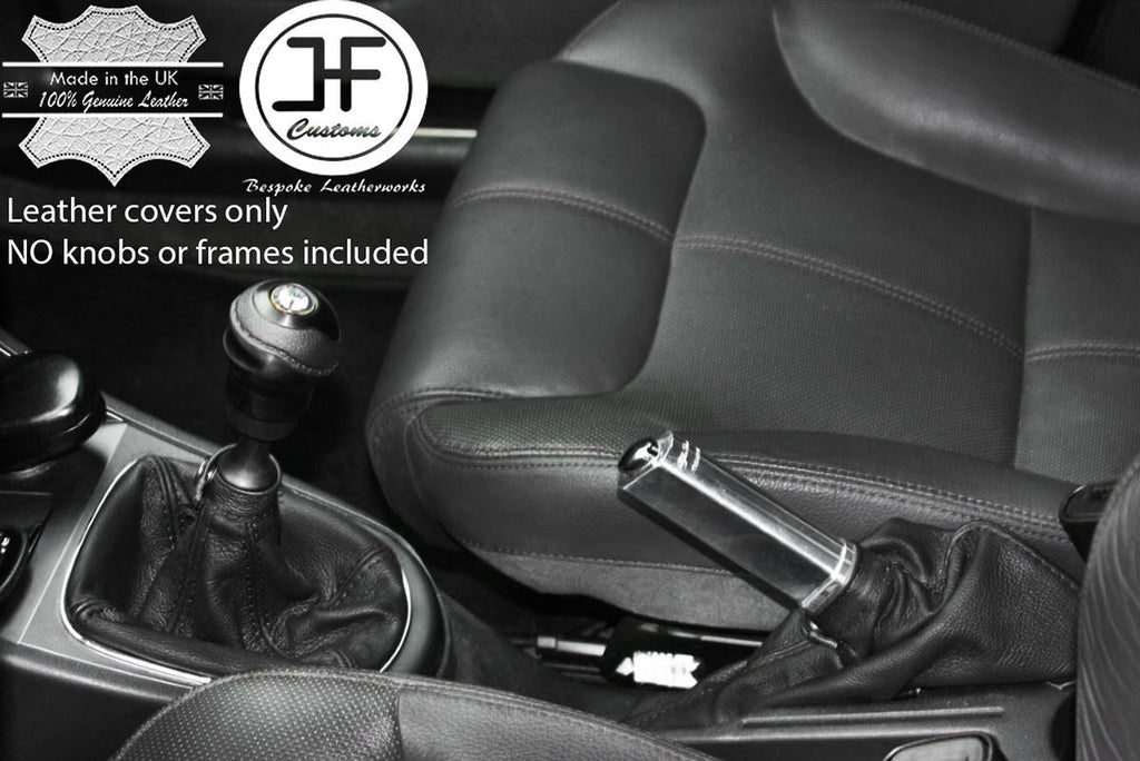 BLACK STITCHING REAL LEATHER GEAR & HANDBRAKE GAITER FITS ALFA ROMEO 147 05-10