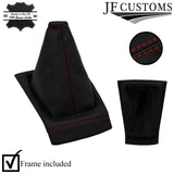 D RED STITCH GEAR GAITER GEAR SURROUND + FRAME FITS NISSAN MICRA K14 MK5 17-19