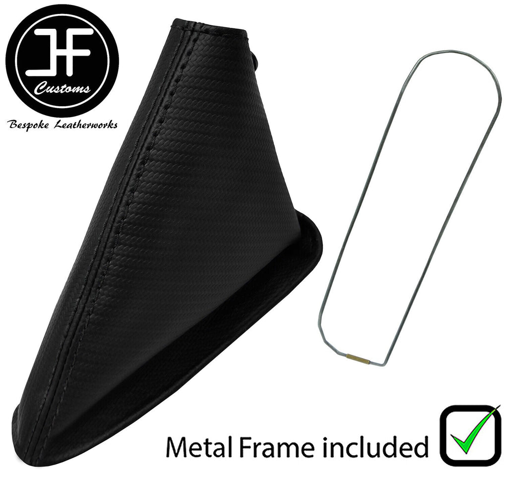 BLACK STITCH CARBON VINYL HANDBRAKE+METAL FRAME FOR NISSAN SKYLINE R34 98-2002