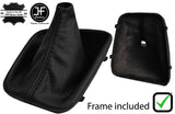 BLACK REAL LEATHER MANUAL GEAR GAITER+PLASTIC FRAME FOR BMW E46 1999-2005