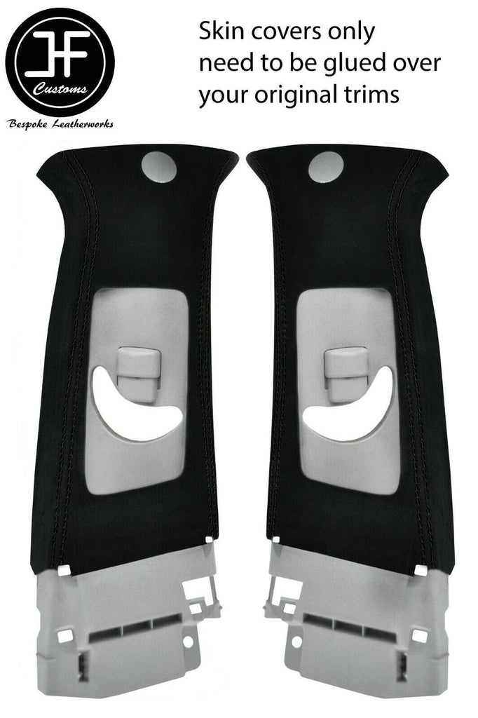 BLACK STITCH 2X UPPER B PILLAR SUEDE COVERS FOR MITSUBISHI LANCER EVO 10 X