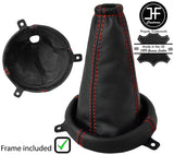 RED STITCH LEATHER MANUAL GEAR+PLASTIC FRAME FITS CHEVROLET MATIZ 05-11