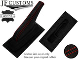 RED STITCH LEATHER OVER RUBBER HANDBRAKE COVER FOR VW T25 T3 WESTFALIA CAMPER