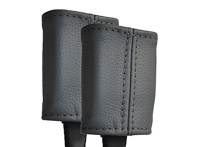 GREY STITCH FITS VW BEETLE 2002-12 2X FRONT SEAT BELT STALK GREY LEATHER COVERS