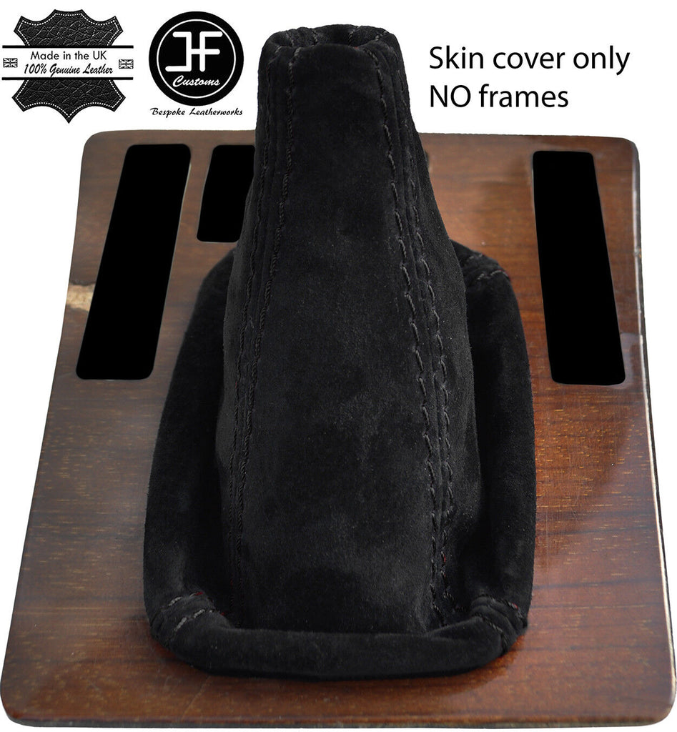 BLACK STITCH REAL SUEDE MANUAL GEAR GAITER FITS MERCEDES 190E 190D W201 82-93