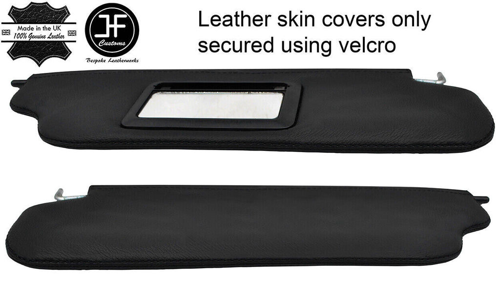 BLACK STITCHING 2X REAL LEATHER SUN VISOR COVERS FITS DATSUN 280Z 1975-1978