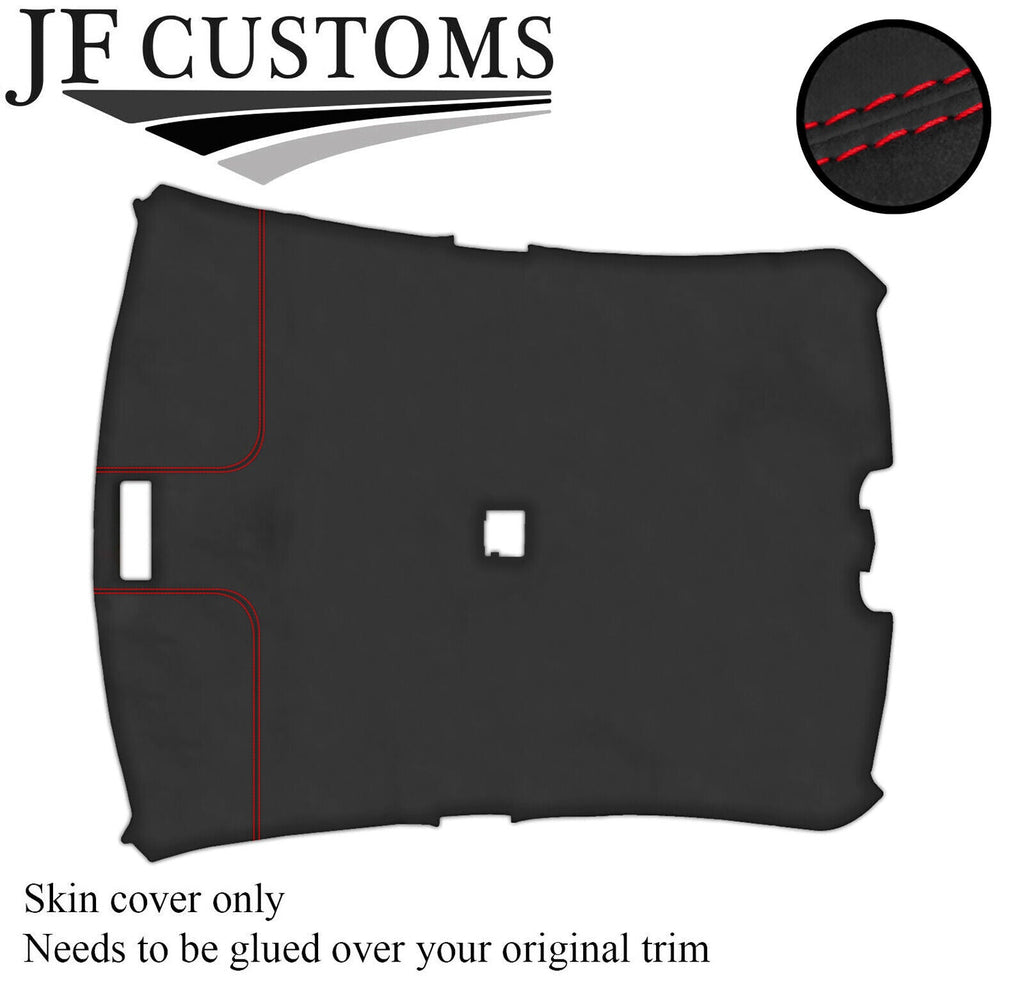 RED STITCH ROOF LINING HEADLINING DARK GREY LUXE COVER FOR BMW 3 E46 SEDAN