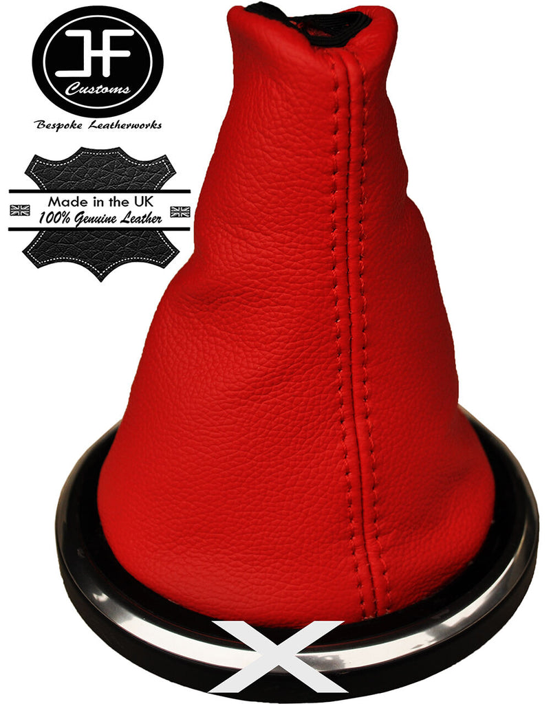RED GENUINE ITALIAN LEATHER GEAR GAITER FOR FORD FIESTA MK6 FUSION 2002-2008