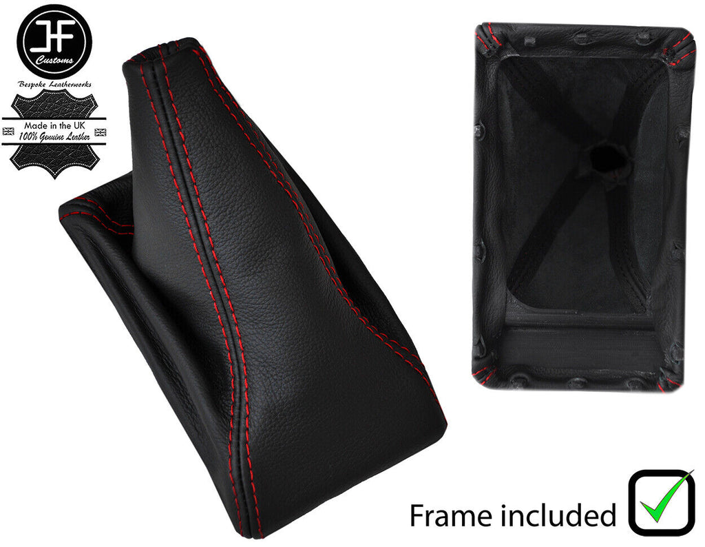 RED STITCH LEATHER MANUAL GEAR GAITER+PLASTIC FRAME FITS NISSAN X-TRAIL 01-03