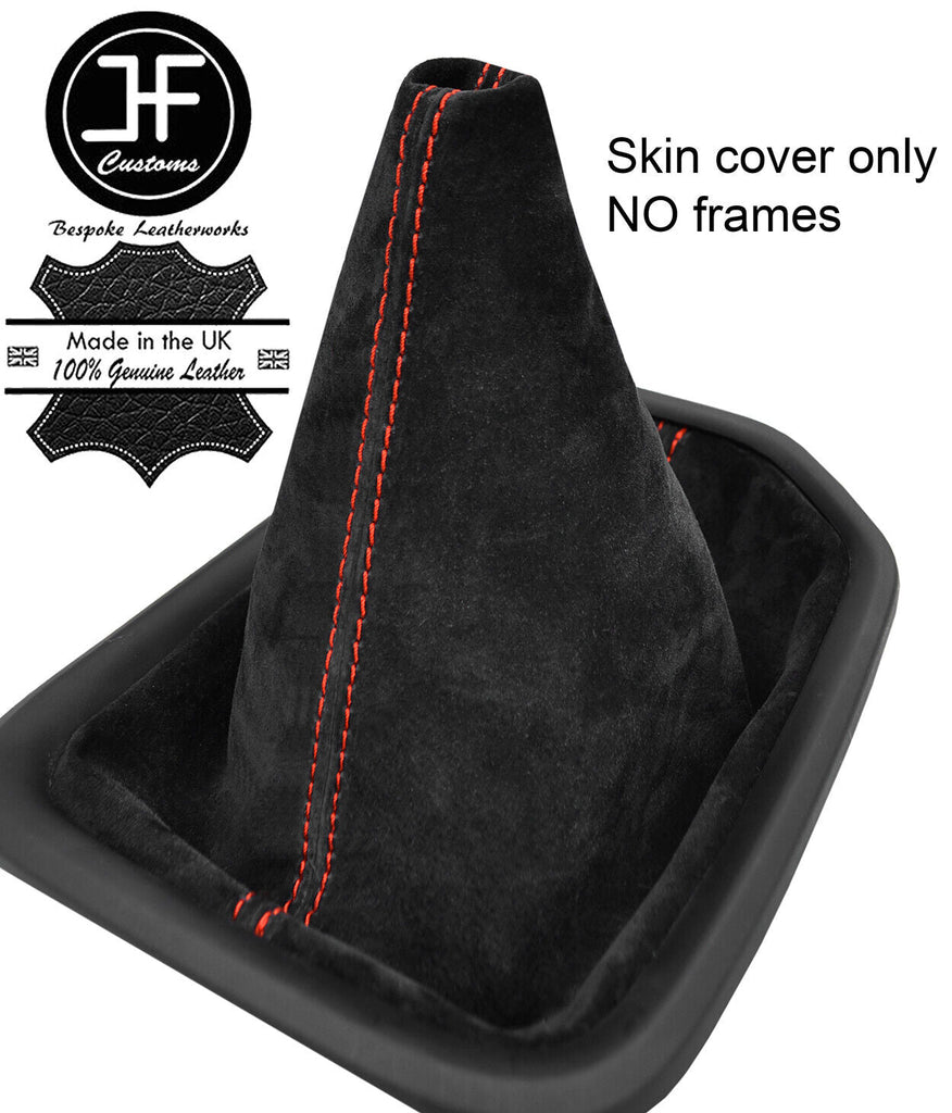 RED STITCHING REAL SUEDE MANUAL GEAR GAITER FOR TOYOTA HILUX 2016-2019